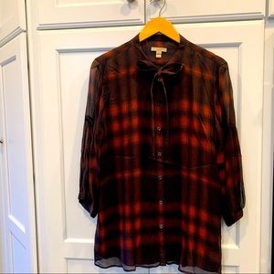 🍓 Burberry Brit Checkered Blue Flow Blouse ❤️